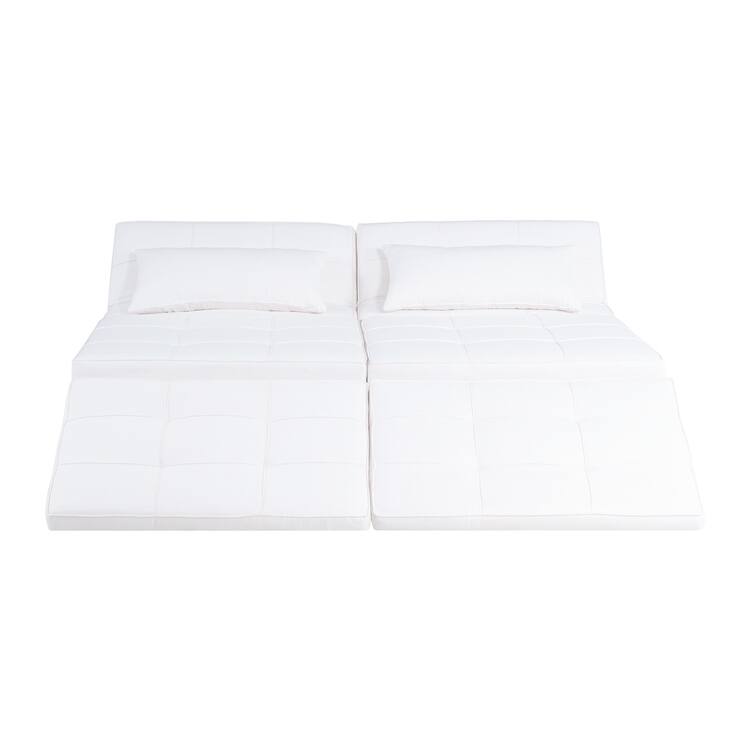 Sleeper Chair Bed, 4 In 1 Multi-Function Convertible Ottoman Bed, Breathable Linen Bed Chair, Convertible Sofa Bed