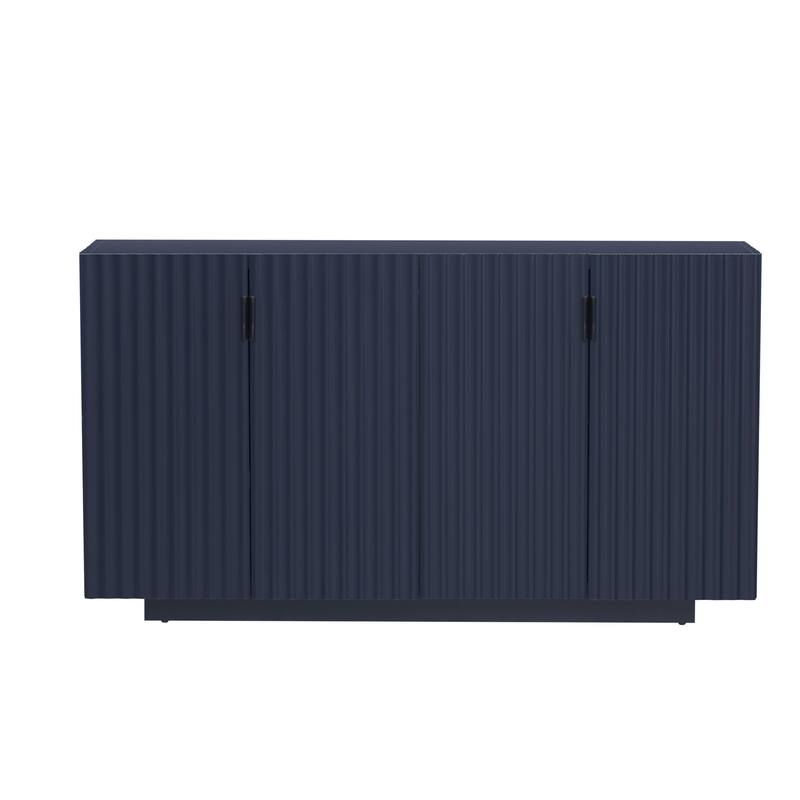 Four Wave Doors Hallway Cabinet Base Cabinet Cupboard, Stylish Buffet Cabinet Display Cabinet with Adjustable Shelves