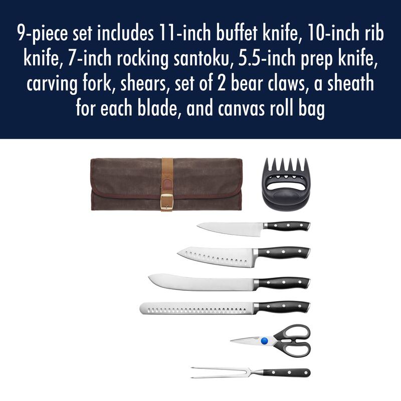 Henckels Forged Accent 9-pc Barbecue Carving Tool Set - Brown