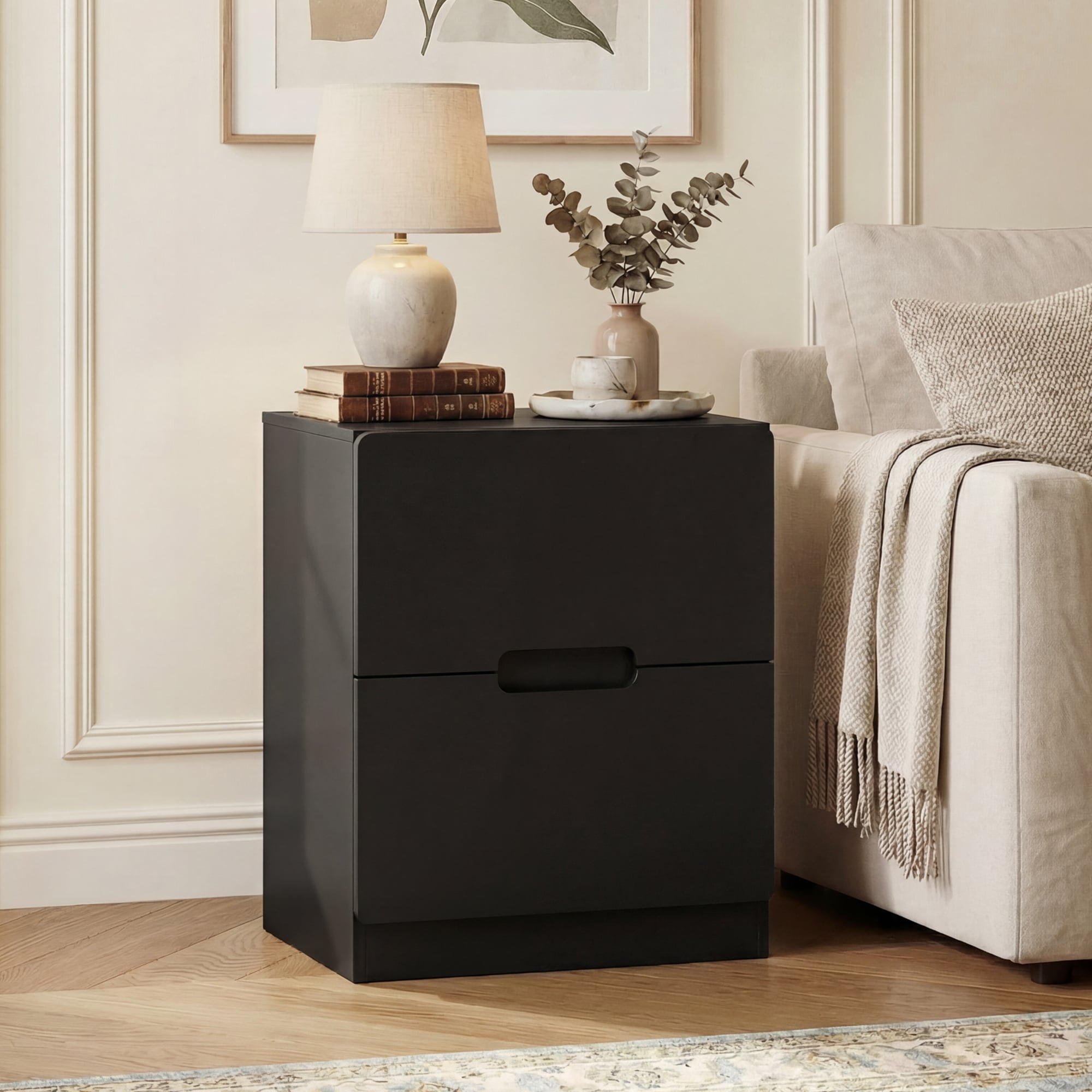 Handless Nightstand with 2 Drawers