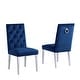 preview thumbnail 2 of 14, Best Quality Furniture Velvet Button Tufted Side Chairs with Chrome Base- Set of 2