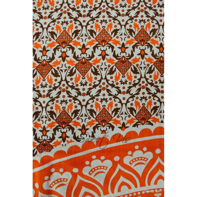 Cotton Stunning Tie Dye Floral Tablecloth Rectangle - 60 x 98 in