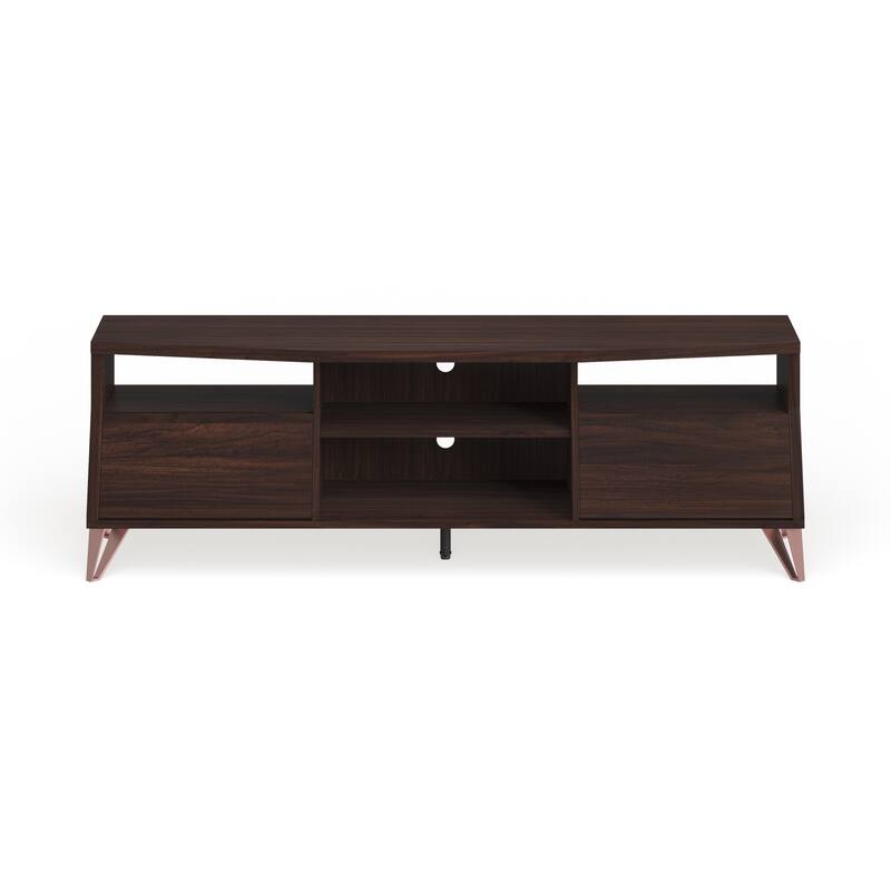 Umer Mid-Century Modern Brown 63-inch Multi-functional Storage TV Console by Furniture of America