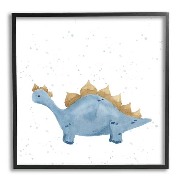 Stupell Industries Pastel Blue Stegosaurus Dinosaur Black Framed Giclee Art  by Lucille Price - Overstock - 37558157
