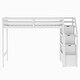 preview thumbnail 29 of 29, Cottage Concise Style Twin over Full Loft Bed with Storage Staircase,Solid Wood Versatile Bed with Full-Length Guardrail