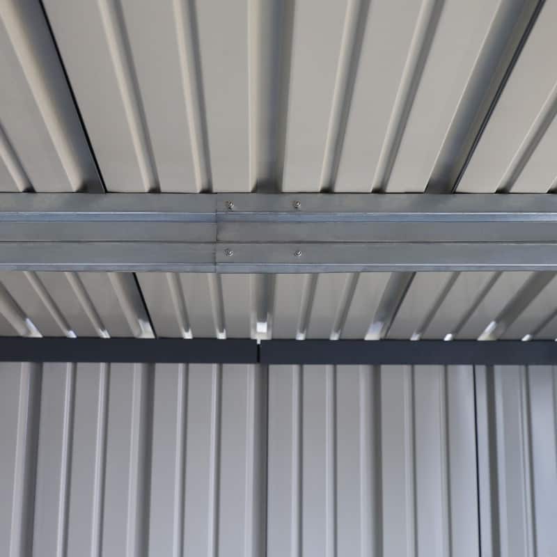 VEIKOUS Outdoor Metal Storage Shed with Lockable Door and Air Vents for Garden