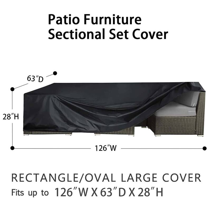 Patio Furniture Cover Waterproof Heavy Outdoor Dining Table Set Cover-fit 8-12 seat