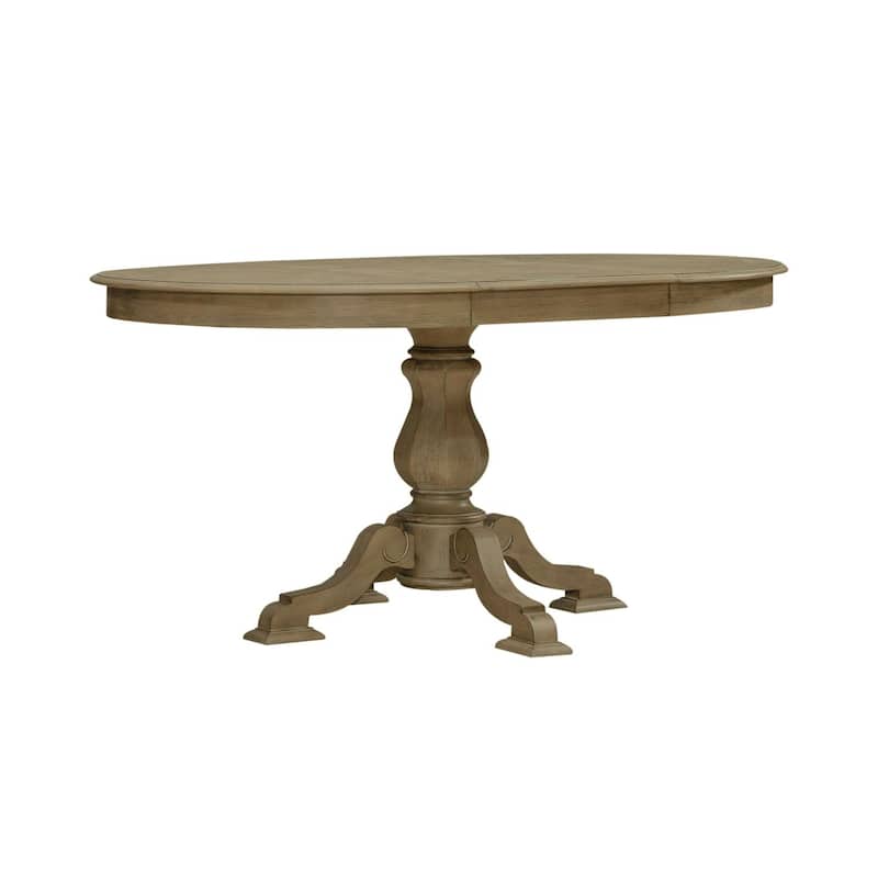 Magnolia Manor Round Pedestal Dining Table with Expandable Leaves - 2 Finishes