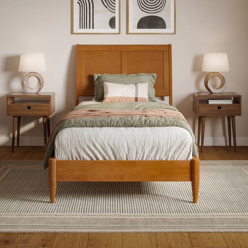 Valencia Solid Wood Low Profile Sleigh Platform Bed