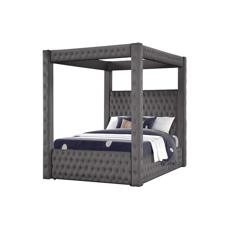 Monica Modern Style Crystal Tufted 4PC/5PC Vanity Bedroom Set Made with Wood