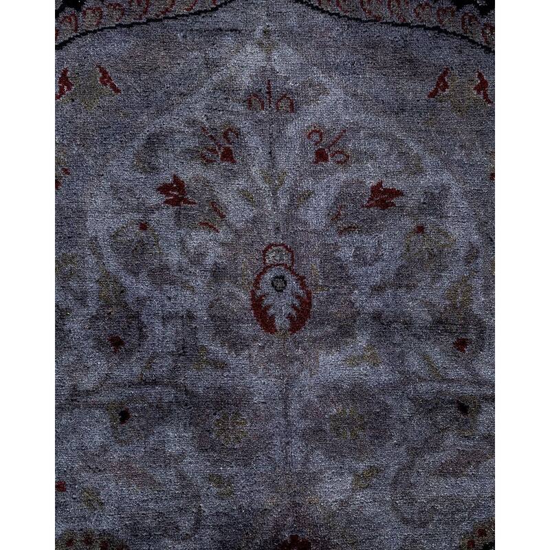 Overton Hand Knotted Wool Vintage Inspired Modern Contemporary Overdyed Gray Area Rug - 8' 1" x 10' 1"