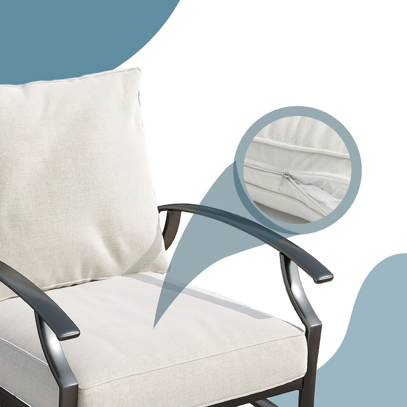 Uixe Metal 5 - Person Patio Conversation Set with Swivel Lounge Chairs