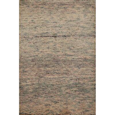 Hand Knotted Oriental 100% Wool Carpet Modern Abstract Brown Gabbeh Area Rug - 3' 0'' X 2' 1''