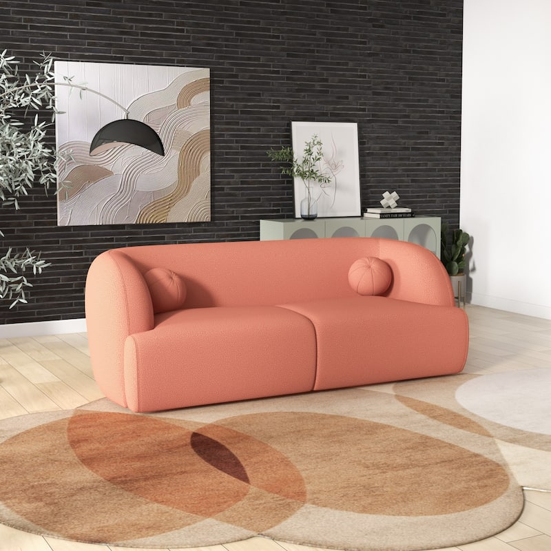 Quern Japandy Style Luxury Comfy Modern Boucle Fabric Curved Sofa