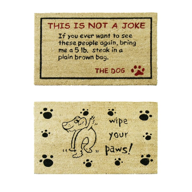 Rubber-Cal "Decorative Doggy Door Mats" - 2 Coco Door Mats Outdoor - 18" x 30"