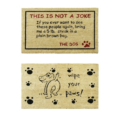 Rubber-Cal "Decorative Doggy Door Mats" - 2 Coco Door Mats Outdoor - 18" x 30"