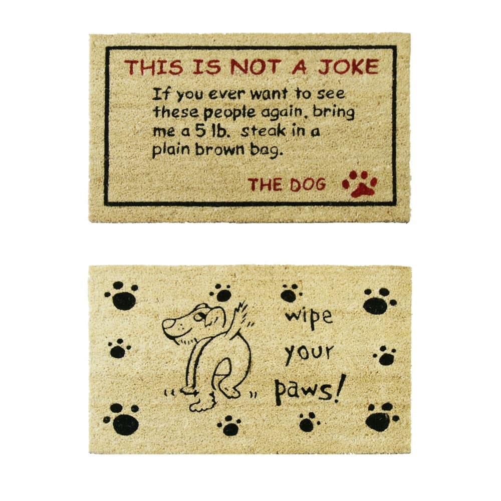 Rubber-Cal "Decorative Doggy Door Mats" - 2 Coco Door Mats Outdoor - 18" x 30"