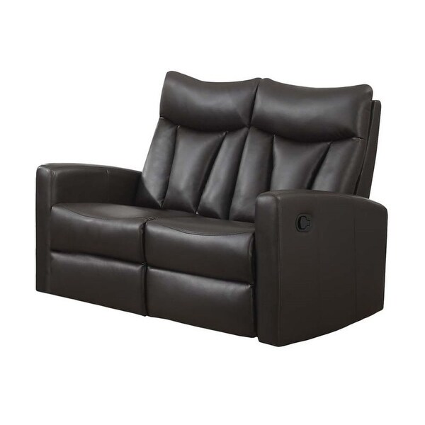 Shop Monarch Specialties I 87 2 50 Inch Wide Metal Framed Leather Loveseat Glider Rec Overstock 19991175