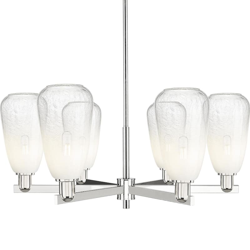 Innovations Lighting 716-6CR-14-24 Brookhaven Almond Chandelier - Polished Nickel / Opal