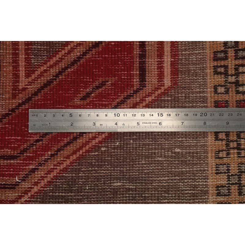 Hand Knotted Oriental 100% Wool Carpet Traditional Tribal Brown Ardebil Runner Rug - 10' 3'' X 3' 9''