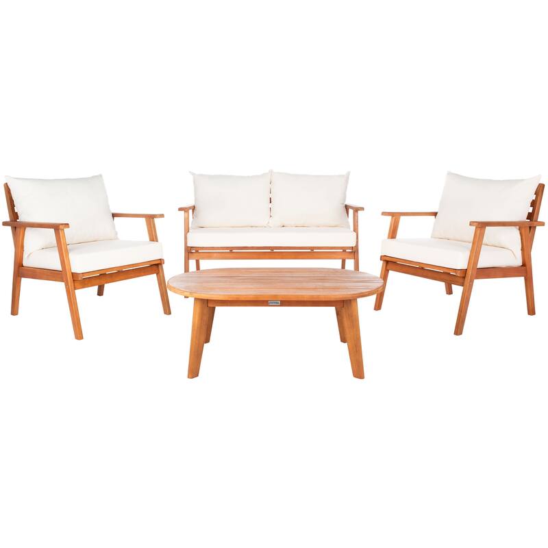 SAFAVIEH Outdoor Deacon 4-piece Conversation Patio Set. - 49" W x 30" D x 31" H