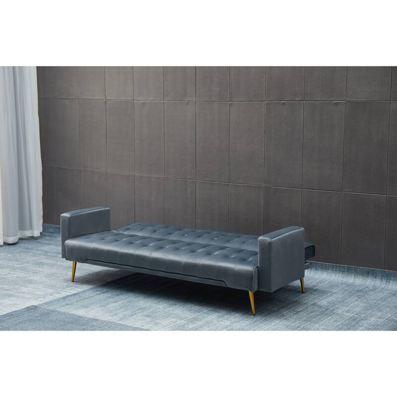 Dark Gray Solid Wood+MDF Sofa Bed for Small Spaces