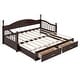 preview thumbnail 8 of 25, Wooden Twin Size Daybed with Twin Size Trundle, Extendable Daybed with Two Storage Drawers, Espresso
