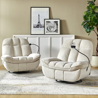 Alina Modern Manual Recliner with A Phone Holder(Set of 2) by HULALA HOME