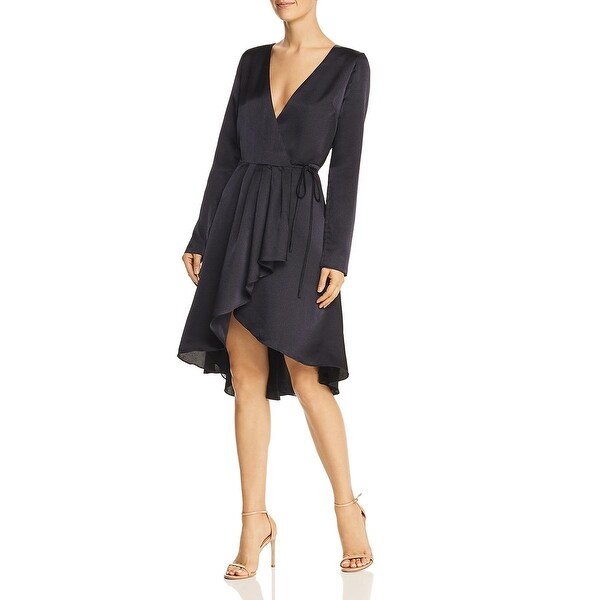 high neck wrap dress