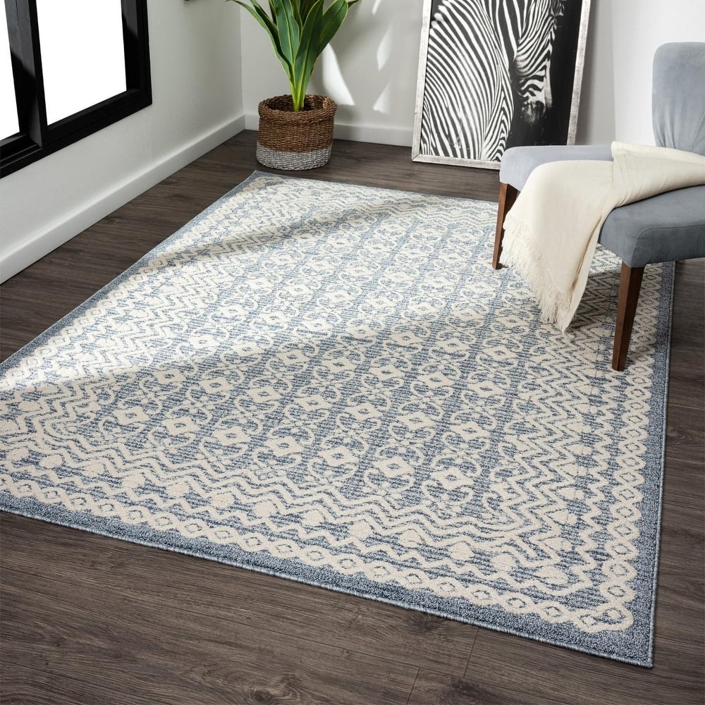 Luxe Weavers Moroccan Trellis Area Rug, Modern Floral Stain Resistant Carpet