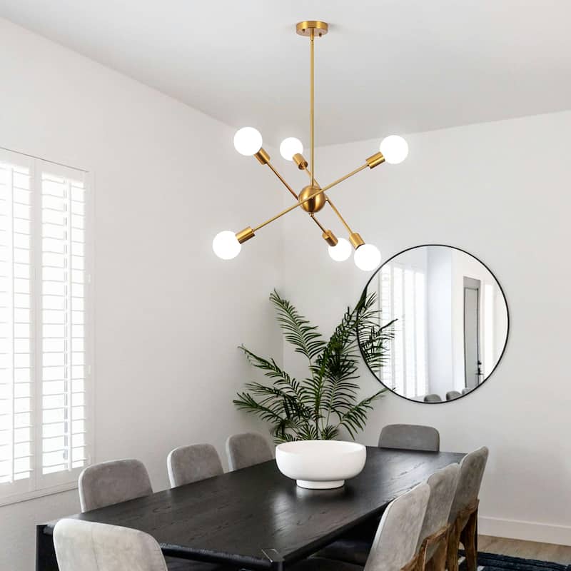 6-Light Sputnik Chandelier for Living Room Bedroom