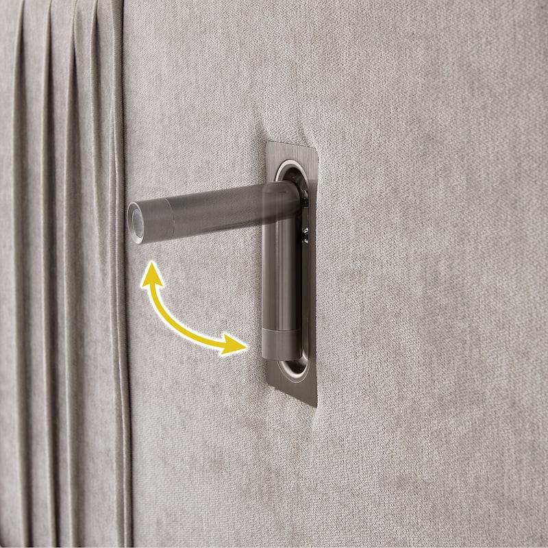 King Size Upholstered Bed Frame with Chenille fabric with pleated design,Grounded King Size Platform Bed