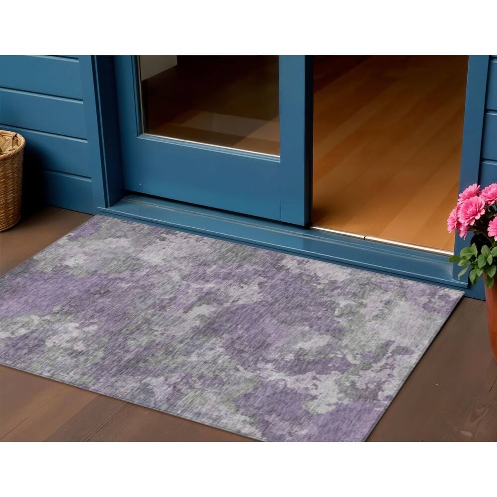 HomeRoots Abstract Transitional Rectangle Outdoor Rug