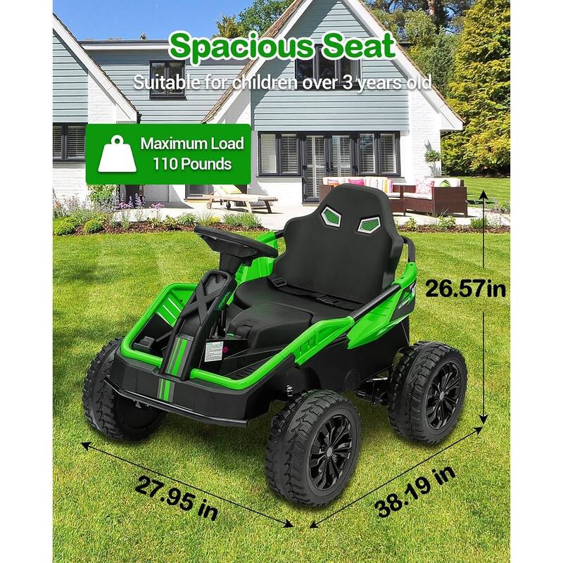 24V Kids Electric Car with Parent Control, 200W 4x4 Ride On Toy for Big Kids,4 Wheeler ATV