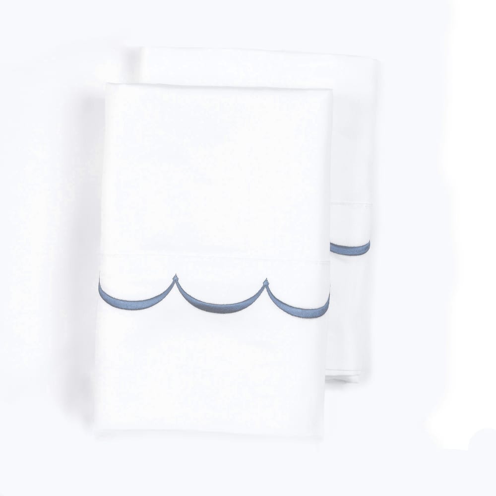 Home Sweet Home Collection 600TC Cotton Scallop Embroidery Pillowcase OR Euro Sham Set