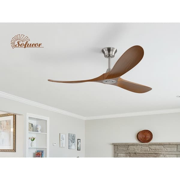 dimension image slide 1 of 13, Sofucor 52''/60" Large Ceiling Fan without Lights, Remote Control and Reversible Motor Included, Smart Optinal
