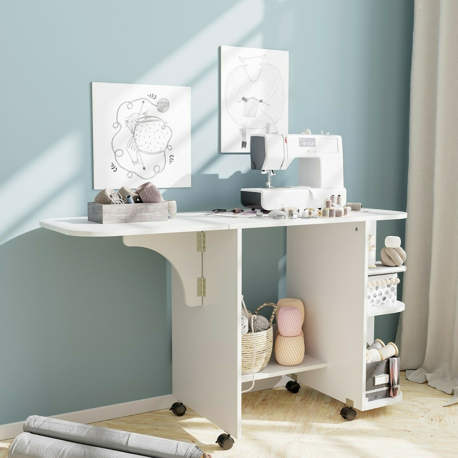 portable sewing craft table from