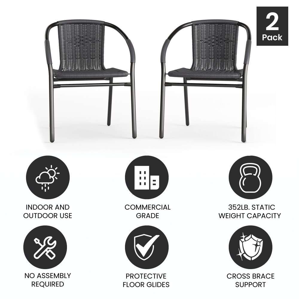 Flash furniture rattan indoor outdoor restaurant stack chair top