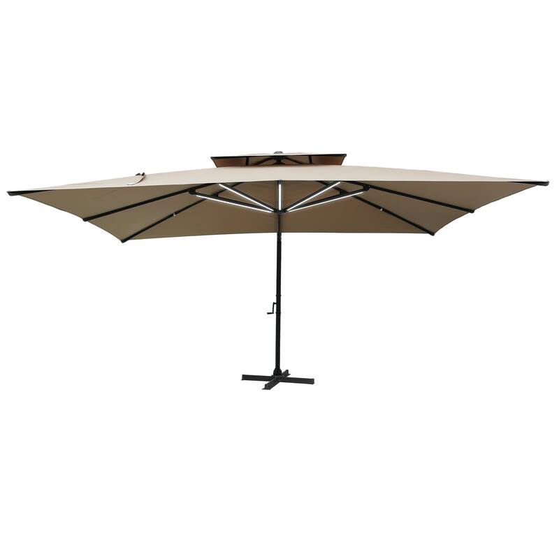 13-Ft Aluminum Dual-Roof Cantilever Umbrella