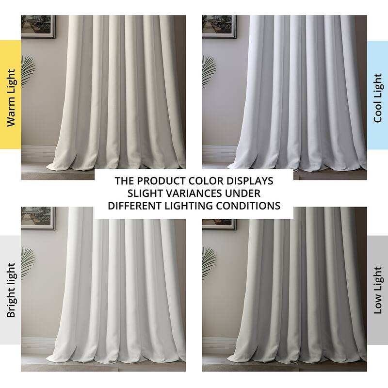 Exclusive Fabrics French Pleated Textured Faux Linen Room Darkening Curtains for Bedroom & Living Room Curtains Single Panel