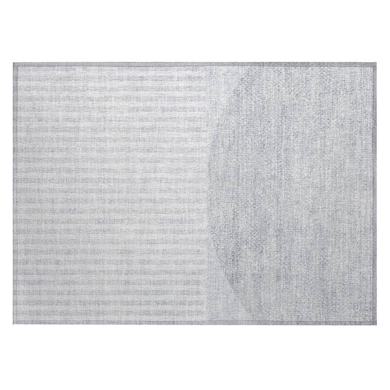 Machine Washable Indoor/Outdoor Contemporary Mod Chantille Rug