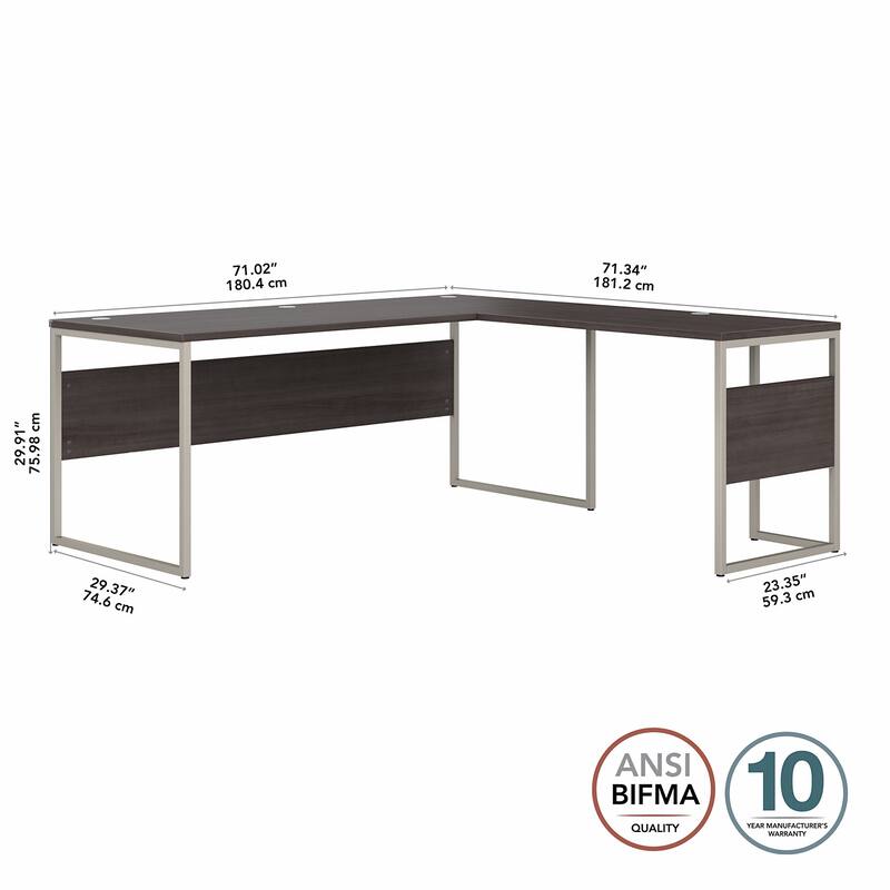 Hybrid 72W x 30D L Shaped Table Desk by Bush Business Furniture