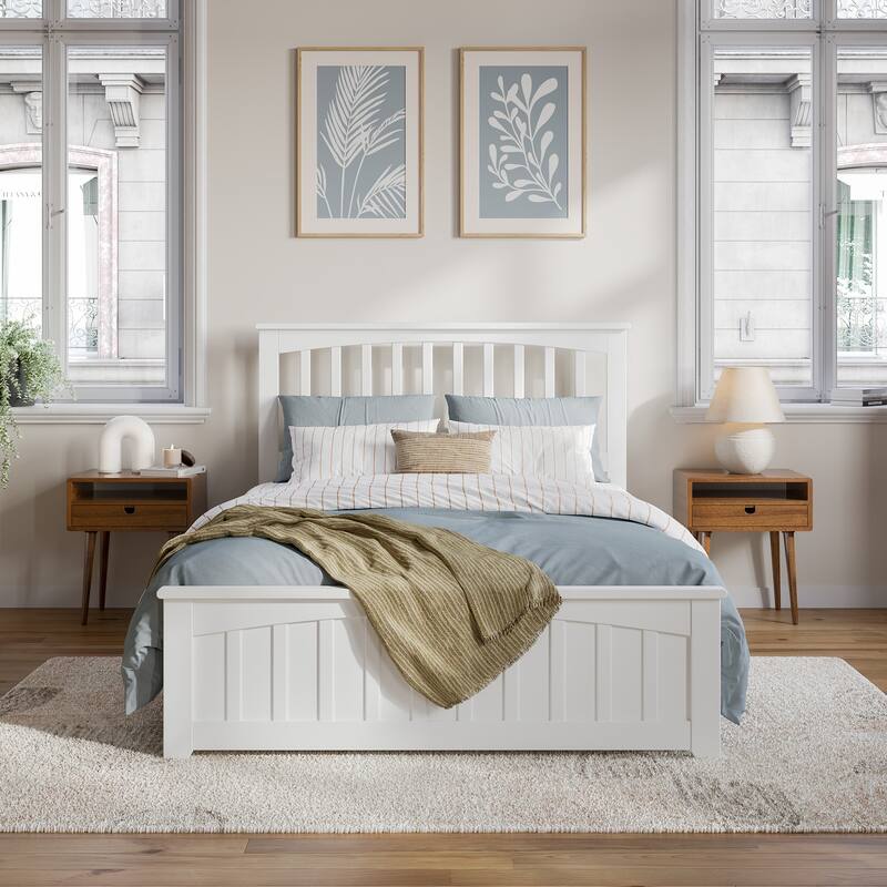 Becket Solid Wood Low Profile Platform Bed with Matching Footboard