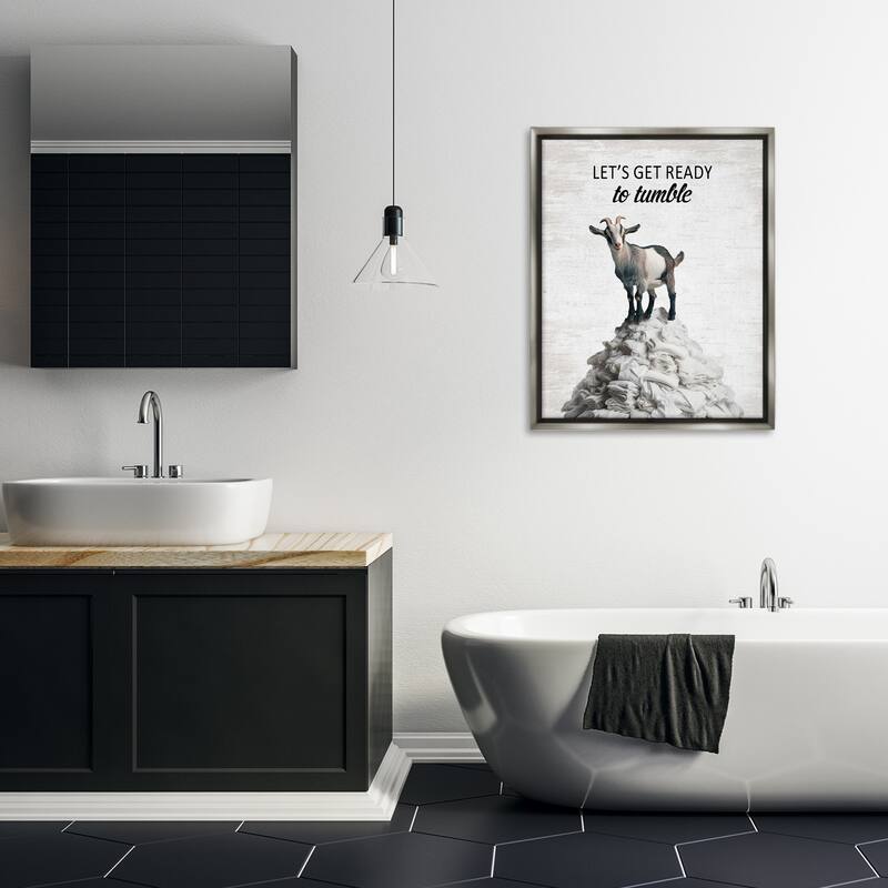 Stupell Ready To Tumble Laundry Framed Floater Canvas Wall Art Design By Lettered and Lined