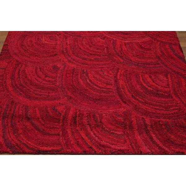 Shop 5 3x7 6 Hand Tufted Wool Modern Boho Oriental Area Rug Red Burgundy Color 5 3 X 7 6 Overstock 31310777