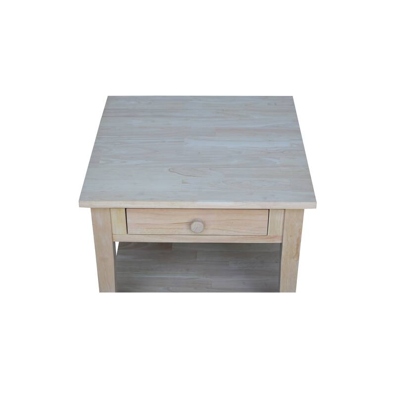 Spencer Square Solid Parawood End Table - 24 in. W x 24 in. D x 25 in. H