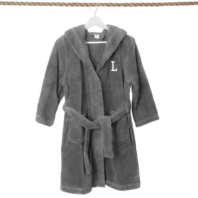 Sweet Kids 100% Polyester SUPER PLUSH Double Brushed Hooded Bathrobe with White Bookman Monogram