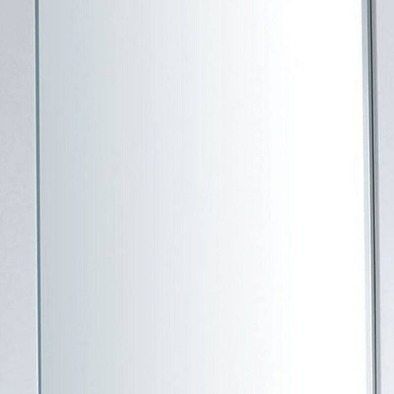 27 Inch Contemporary Wooden Frame Rectangular Mirror, White