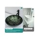 preview thumbnail 13 of 28, Artistic Tempered Glass Vessel Bathroom Sink with Faucet and Pop-up Drain