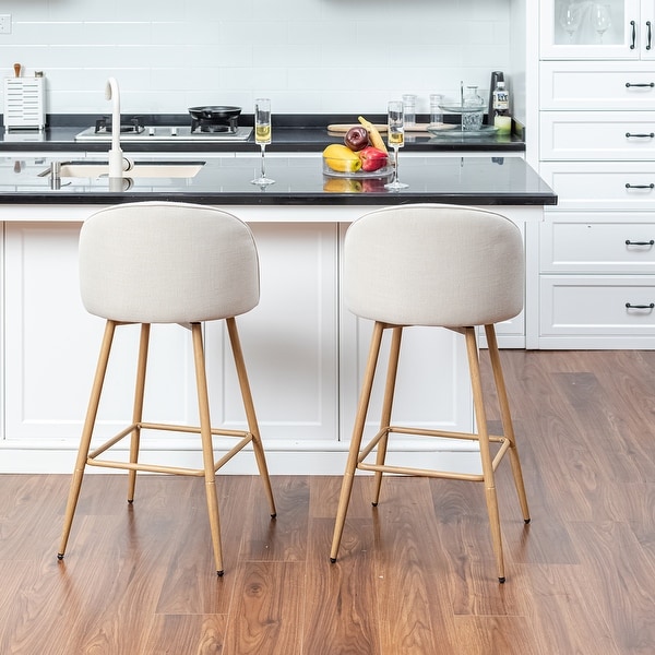 HASEEB 27 in. High Back Swivel Bar Stools with Metal Frame